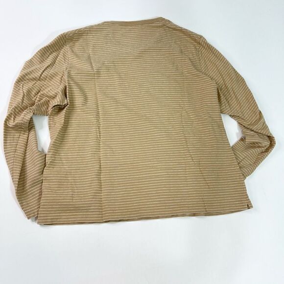 UNTUCKit Lambert Tee Long Sleeve Mens XL Crew Neck Cream & White Stripe Pullover - Picture 8 of 9